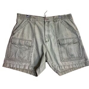 Talos 100% Cotton Utility Cargo Shorts Light Green Sage Men's 36 Vintage 90s